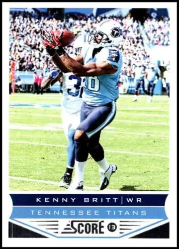 Kenny Britt football card from 2013 Panini Score, original gloss, Titans collectible