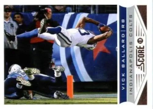 Football trading card featuring Vick Ballard from 2013 Panini Score with original gloss