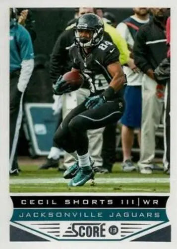Cecil Shorts III catching a pass in 2013 Panini Score original gloss card