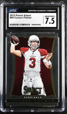 Graded Carson Palmer football card from 2013 Panini Select featuring select Carson Palmer player