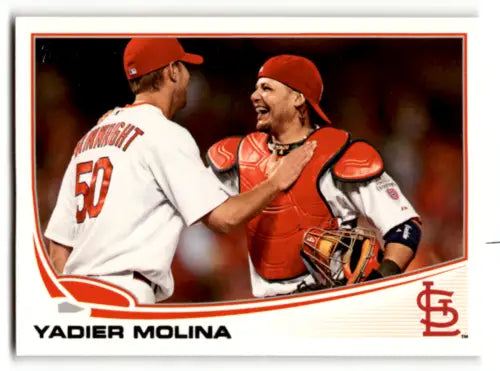 Yadier Molina baseball card 2013 Topps #4 NM original gloss for Cardinals fans