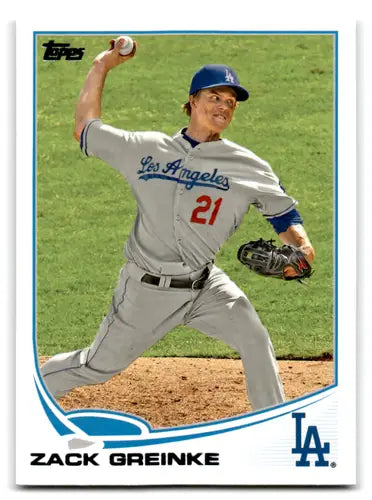 Original gloss Zack Greinke baseball card 2013 Topps NM-MT Dodgers ID 71929