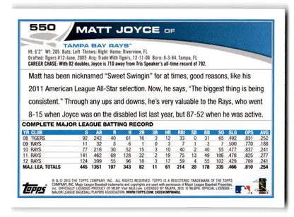 2013 Topps #550 Matt Joyce NM-MT Rays ID:72203 - Trading Cards