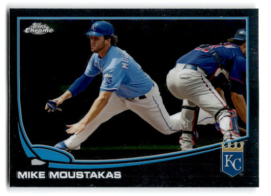 Topps Baseball Chrome Mike Moustakas Kansas City Royals card from 2013 Topps Chrome Baseball