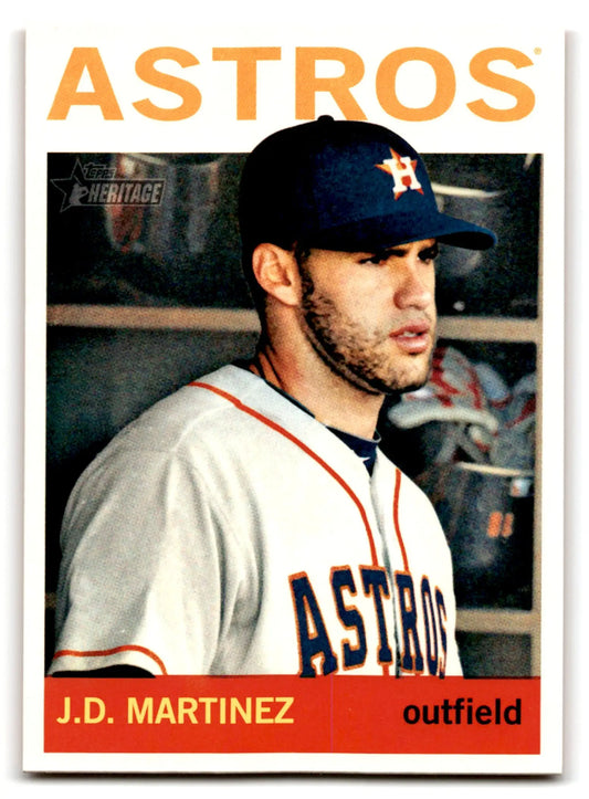 Baseball heritage trading card of J.D. Martinez in Astros uniform from Topps Baseball Heritage