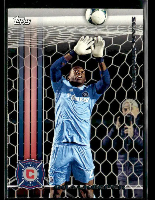 Topps MLS Sean Johnson Chicago Fire goalie trading card in light blue uniform