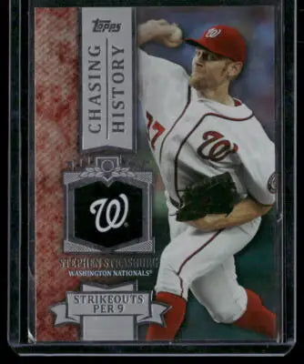 2013 Topps Stephen Strasburg Chasing History Silver Foil Baseball card artwork