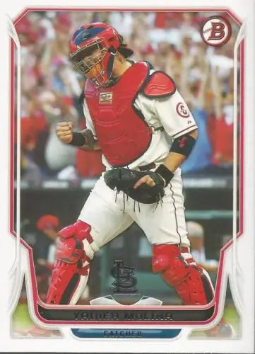 Yadier Molina baseball card 2014 Bowman #134 with original gloss from Simply Sandoval