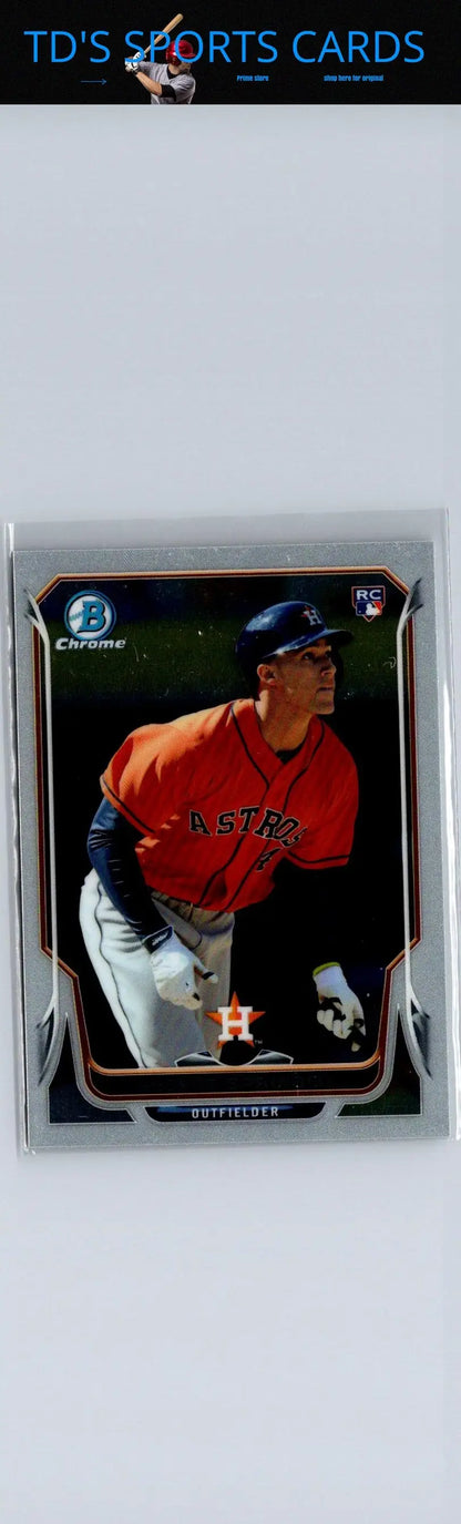 Framed baseball card of George Springer from 2014 Bowman Chrome series