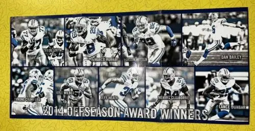 Dallas Cowboys Schedule Poster featuring 2014 Award Winners including Jason Witten