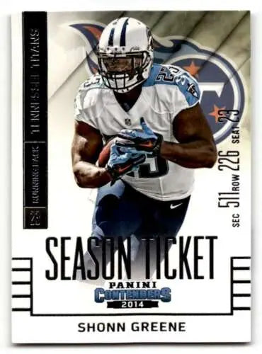 Original gloss 2014 Panini Contenders Shonn Greene Tennessee Titans Football Card