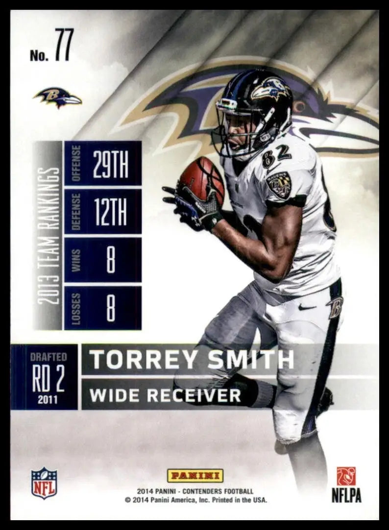2014 Panini Contenders Season Ticket Torrey Smith #77 Baltimore Ravens Football - Football Card
