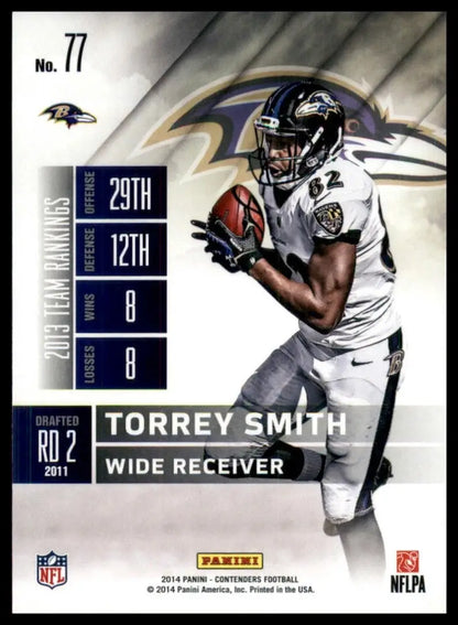 2014 Panini Contenders Season Ticket Torrey Smith #77 Baltimore Ravens Football - Football Card