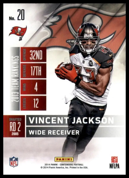 American football trading card of Vincent Jackson from 2014 Panini Contenders collection