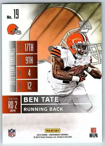 2014 Playoff Contenders Ben Tate football card with original gloss, NM-MT Browns
