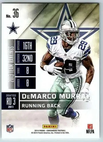 DeMarco Murray 2014 Playoff Contenders Season Ticket #36 original gloss football card