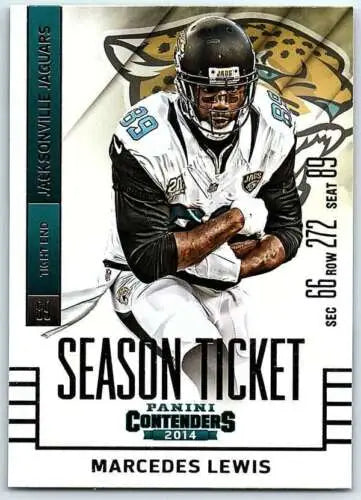 Marcedes Lewis football card 2014 Playoff Contenders original gloss Jaguars NM condition