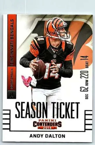 Andy Dalton football card from 2014 Playoff Contenders with original gloss finish