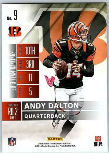 Andy Dalton 2014 Playoff Contenders Season Ticket card with original gloss features