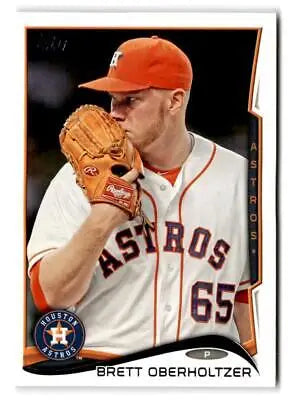 Baseball card featuring Brett Oberholtzer from 2014 Topps trading cards collection