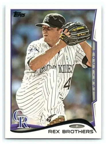 Rex Brothers baseball card from 2014 Topps #282 with original gloss, Rockies ID:5640
