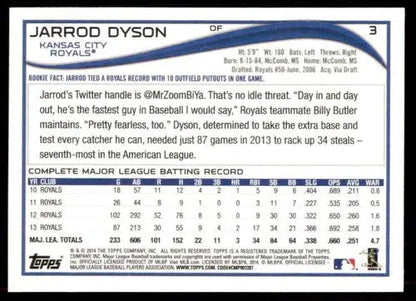 2014 Topps #3 Jarrod Dyson NM-MT Royals ID:70859 - Collectible Trading Cards