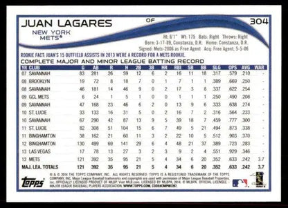 2014 Topps #304 Juan Lagares NM-MT Mets ID:57914 - Trading Cards
