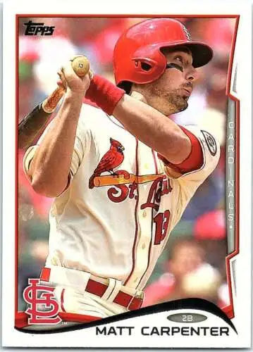 2014 Topps #44 Matt Carpenter baseball card with original gloss for collectors