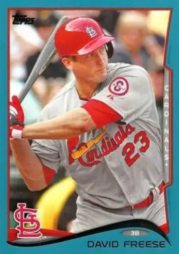 David Freese 2014 Topps Blue Border #109 baseball card with original gloss, Cardinals