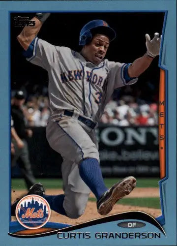 Original gloss 2014 Topps Blue Border Curtis Granderson Mets baseball card