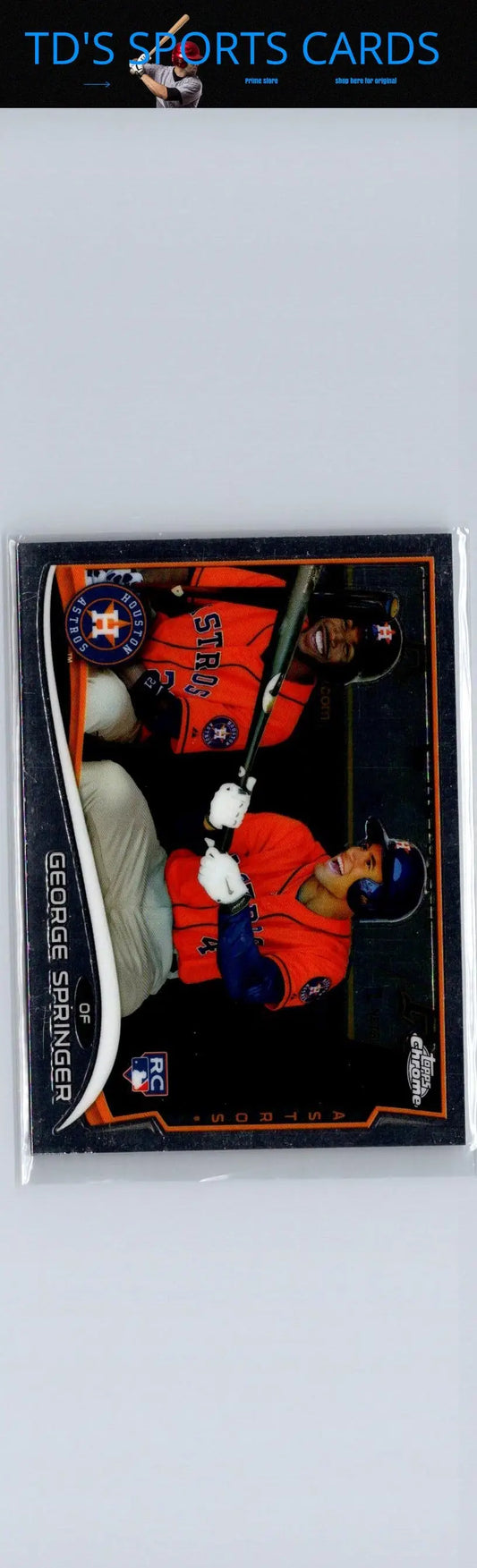 George Springer baseball card from 2014 Topps Chrome series featuring collectible Sports memorabilia