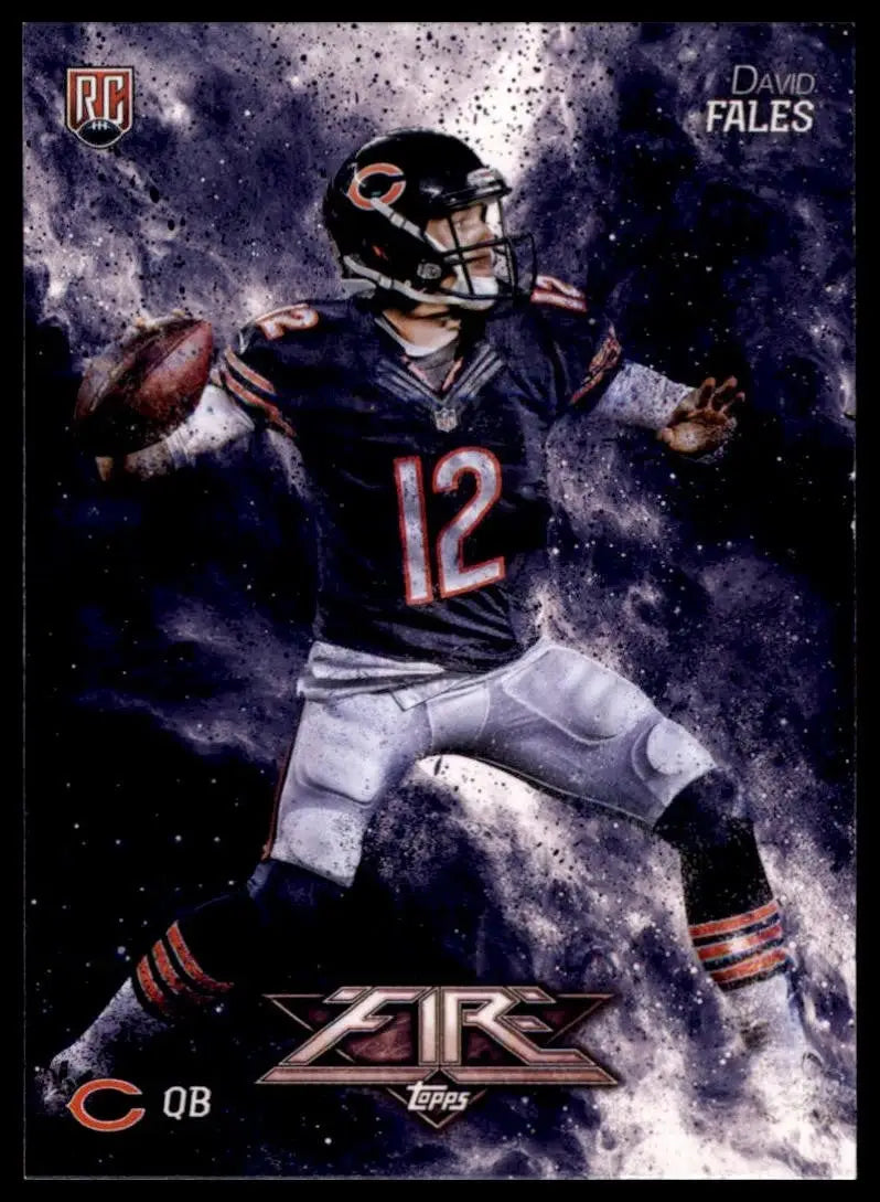 2017 David Fales Topps Fire Rookie Card featuring Chicago Bears football card memorabilia