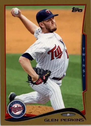 2014 Topps Gold Glen Perkins baseball card with original gloss Twins NM near mint