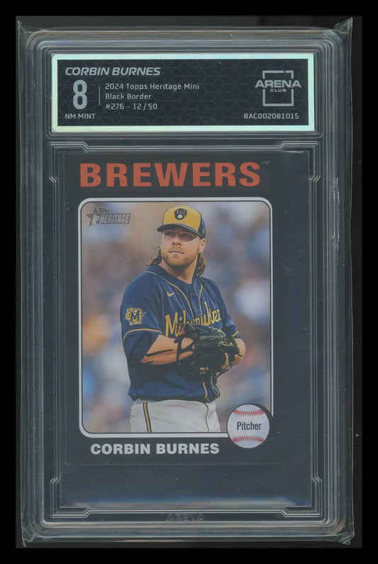 2014 Topps Heritage Mini Black Border Corbin Burnes baseball card in Arena Club series