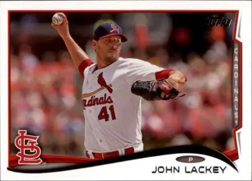 John Lackey baseball card from 2014 Topps Update with original gloss features