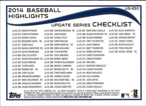 2014 Topps Update #US-250 Yu Darvish NM-MT Rangers ID:70837 - Trading Cards