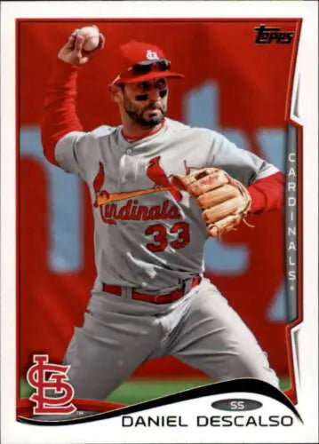 2014 Topps Update Daniel Descalso baseball card with original gloss, Cardinals collectible