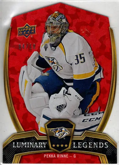 2015-16 UD Overtime Luminary Legends Insert Card Pekka Rinne hockey card