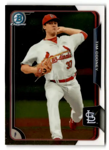 Baseball card featuring Tim Cooney, 2015 Bowman Prospects Chrome BCP38 in NM condition