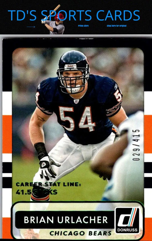 Brian Urlacher football trading card from 2015 Donruss series showing #177