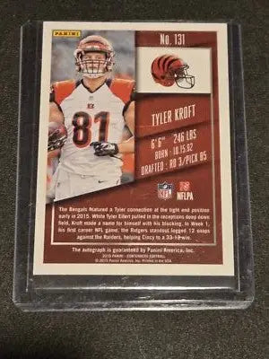 Tyler Kroft football card 131a Panini Contenders with White Jersey from 2015 Panini Contenders