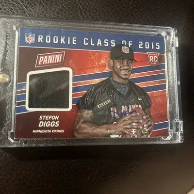 2015 Panini Fathers Day Stefan Diggs Rookie Card with Jersey Swatch, football trading card