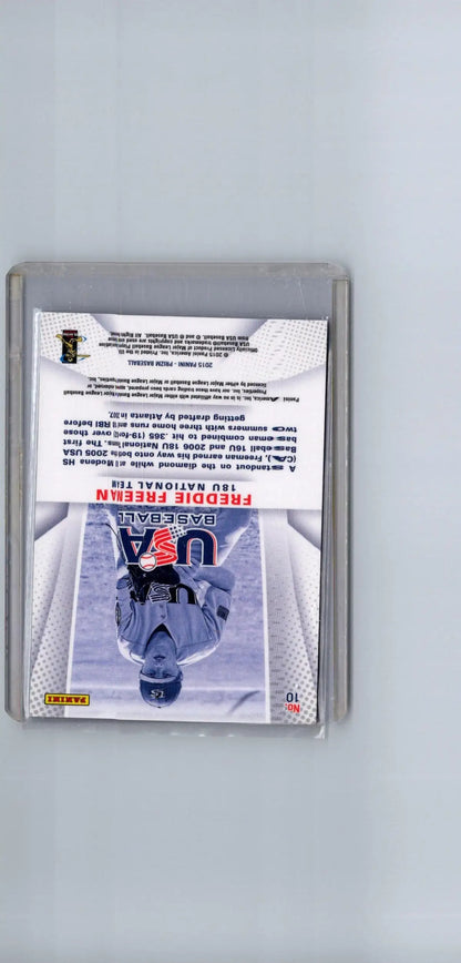 Freddie Freeman USA baseball trading card from 2015 Panini Prizm series