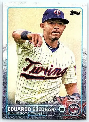 Baseball card featuring Eduardo Escobar with original gloss, NM-MT grade, Twins card