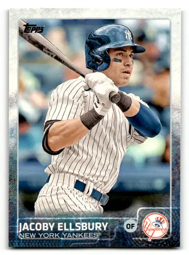 Original gloss baseball card of Jacoby Ellsbury NM-MT from 2015 Topps Yankees