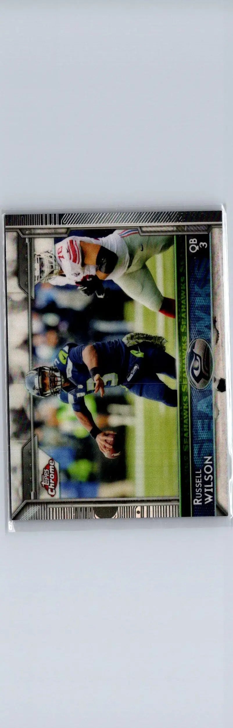 Russell Wilson Super Bowl 50 football trading card from 2015 Topps #235