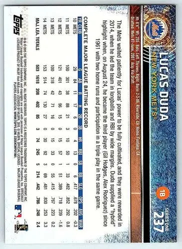 2015 Topps #237 Lucas Duda NM-MT Mets ID:70852 - Trading Cards