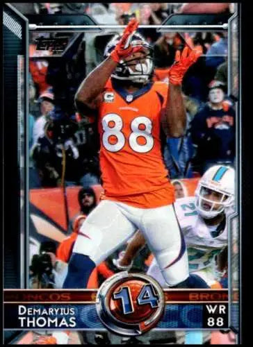 Demaryius Thomas football card in 2015 Topps NM-MT Broncos T60 with original gloss
