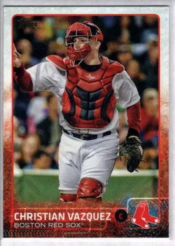 Original gloss Baseball card of Christian Vazquez NM-MT from 2015 Topps #445 Red Sox