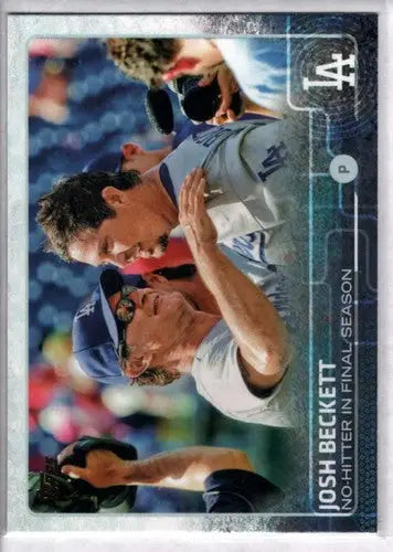2015 Topps Josh Beckett baseball card with original gloss NM-MT Dodgers display